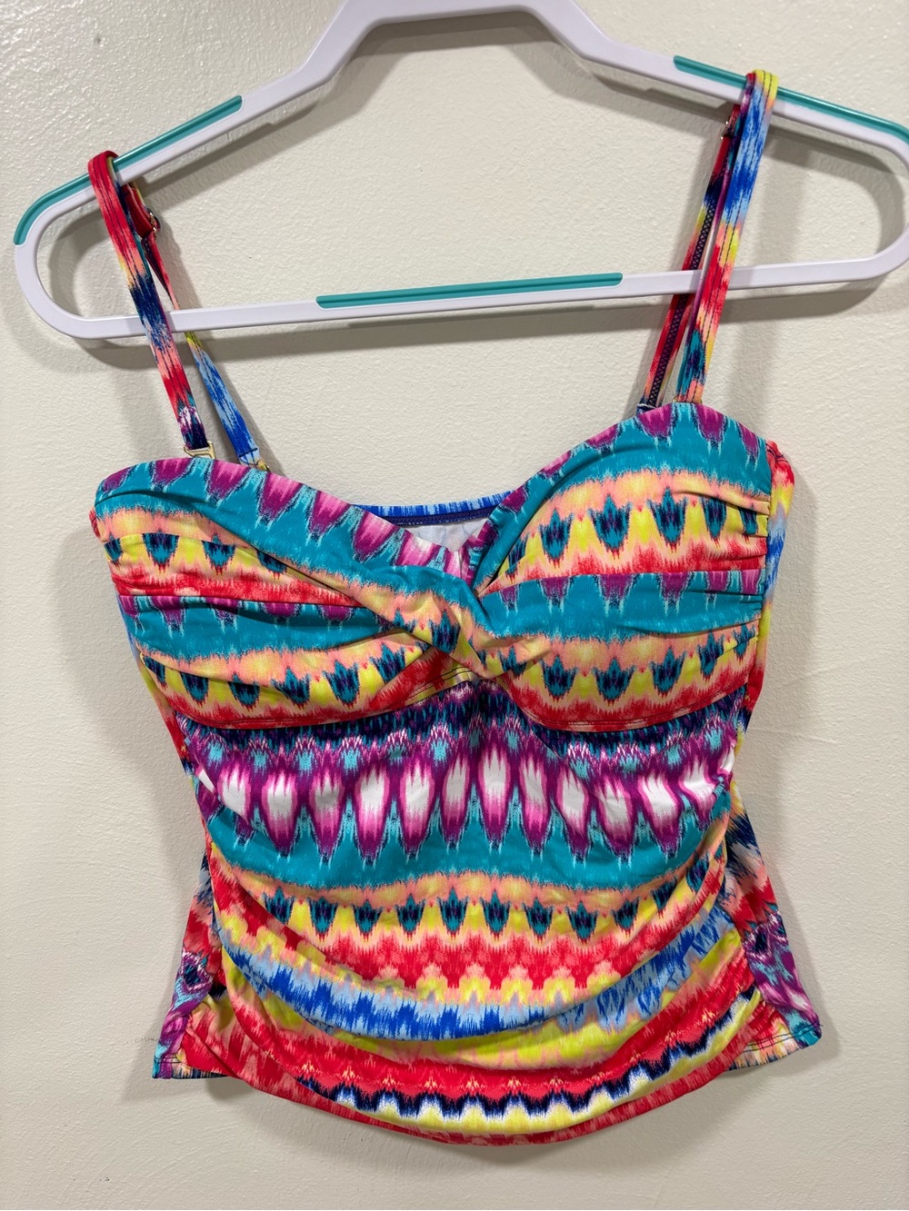 Liz Claiborne Multicolor Crisscross Tankini Bathing Suit Top